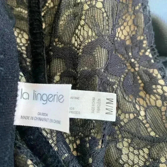 BUSTIER BLACK LACE MESH &  VELVET Size M - Picture 8 of 14